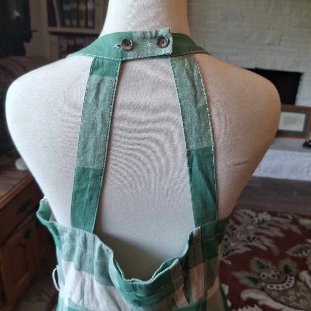 Maeve Anthropology Green and White Checkered Dress Size 10 - Picture 9 of 13